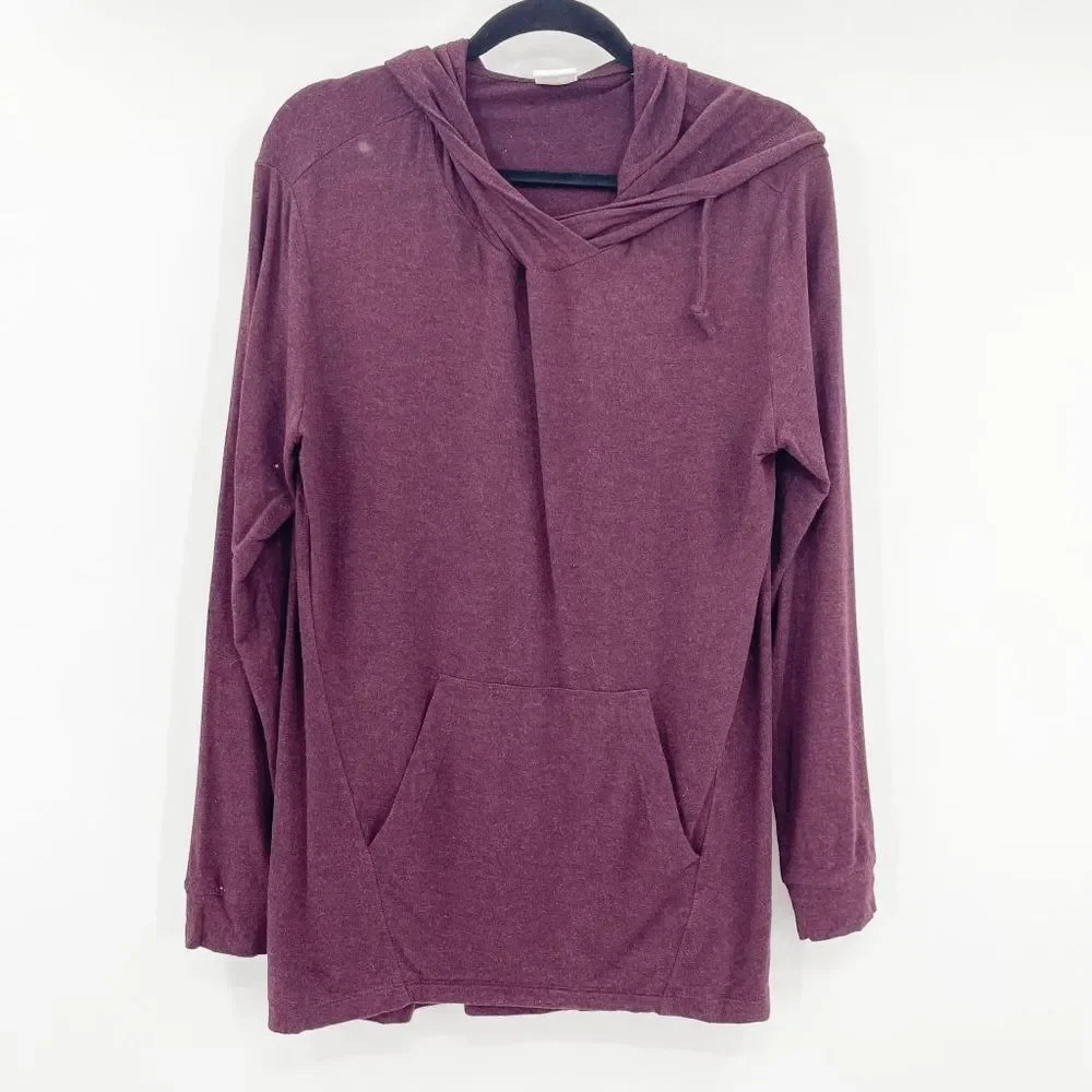 Cabi Pullover Hoodie Women's Size S‎ Maroon Kangaroo Pocket Long Sleeve